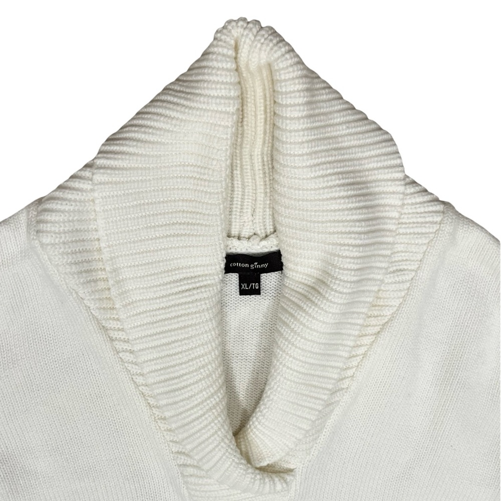 Cotton Ginny Knit Cotton Blend Women's Cozy White Sweater XL Fisherman Core - Picture 5 of 6